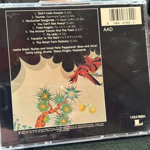 MOUNTAIN "NANTUCKET SLEIGHRIDE" COMPACT DISC * GREAT CONDITION * SLIGHTLY USED - Picture 4 of 5